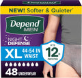Depend Night Defense Adult Diapers for Men, Large, 56 Count