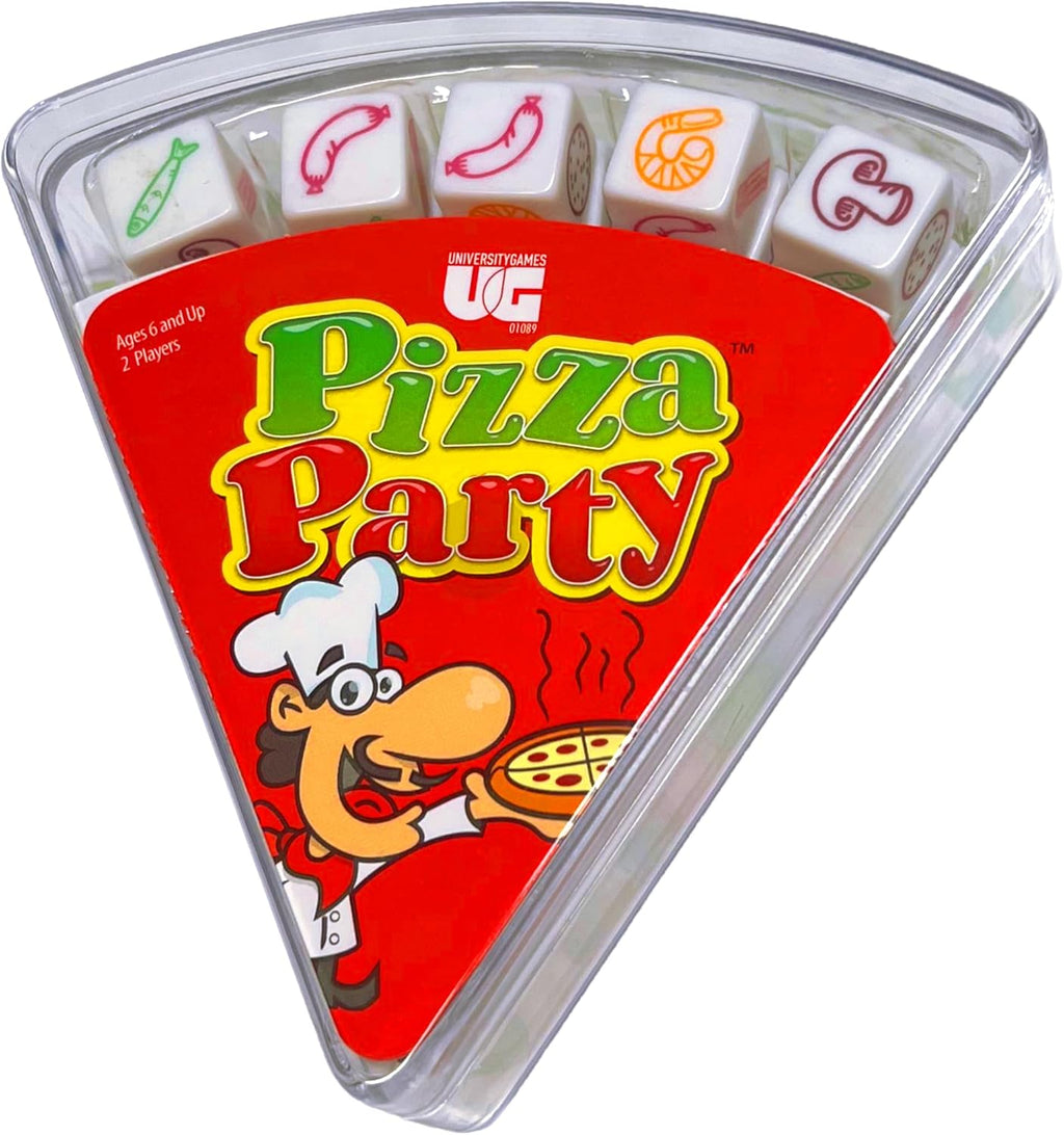 University Games, Pizza Party Dice Game, Dice Game for Kids and Families, Ages 6+