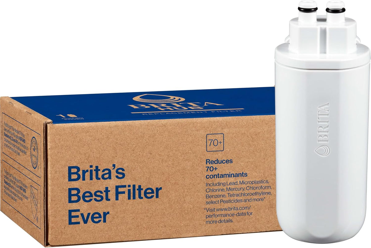 Brita Hub Replacement Water Filter, BPA-Free, Replaces 900 Plastic Water Bottles, Lasts Six Months or 120 Gallons, Includes 1 Filter, Kitchen Essential, White