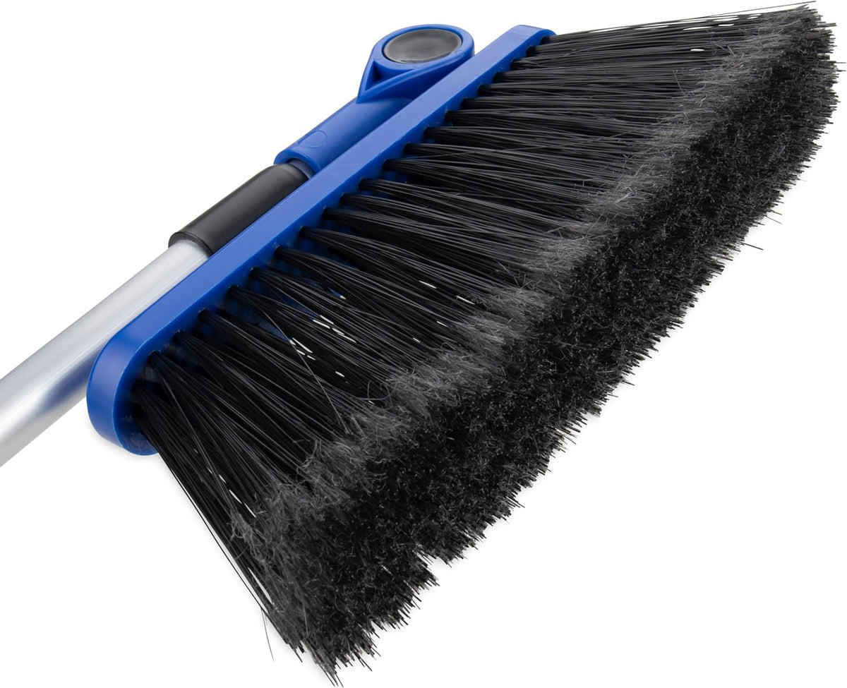 Camco Adjustable RV Broom and Dustpan - Ideal for RVs, Campers, & Marine