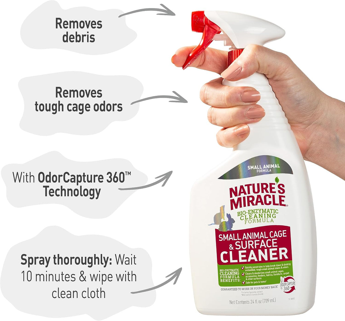Nature's Miracle Small Animal Cage & Surface Cleaner, 24 oz