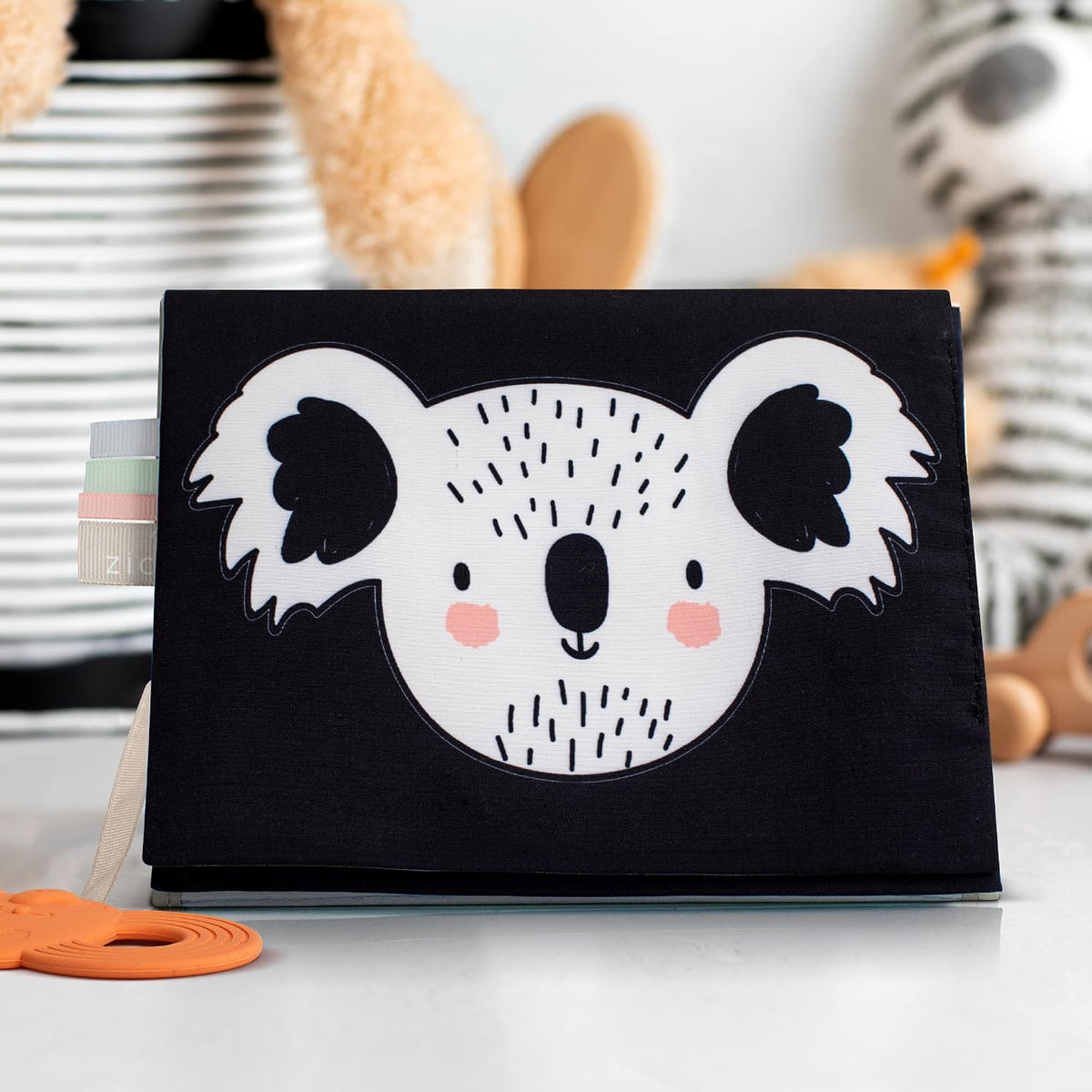 Soft Tummy Time Book w/ Baby Safe Mirror - High Contrast Montessori Toy