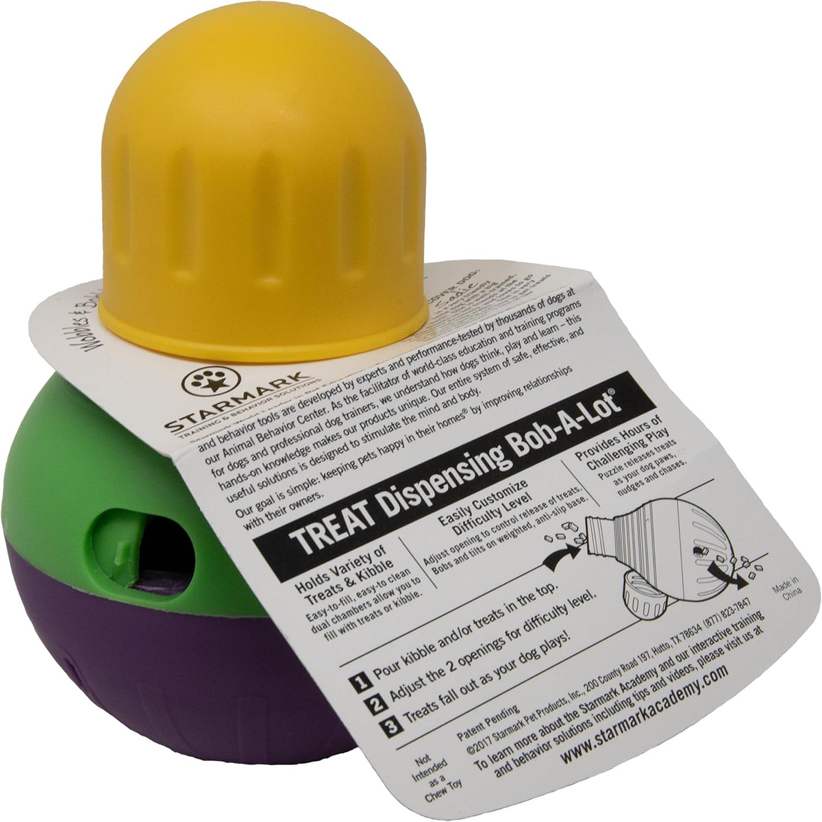 Starmark Treat Dispensing Bob-A-Lot Small Dog Interactive Feeder Toy
