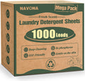 Navona 1000 Loads Mega Pack Laundry Detergent Sheets, Fresh Scent