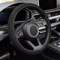 KAFEEK Elastic Stretch Steering Wheel Cover, Universal 15 Inch, Black