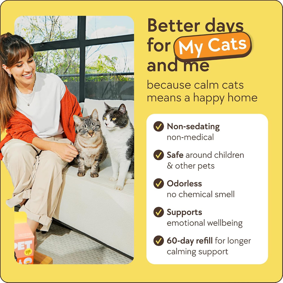 TherapetMD 60-Day Cat Calming Diffuser - Cat Pheromone Diffuser for Stress, Pee Spraying, Cat Fighting, Aggression, Excessive Meowing & Scratching - 60-Day Refill Included - Packaging May Vary
