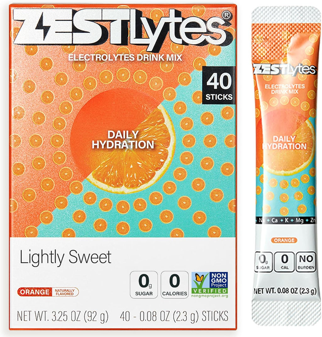40 Sticks Low Sodium Sugar Free & 0 Calorie Electrolyte Hydration Packets