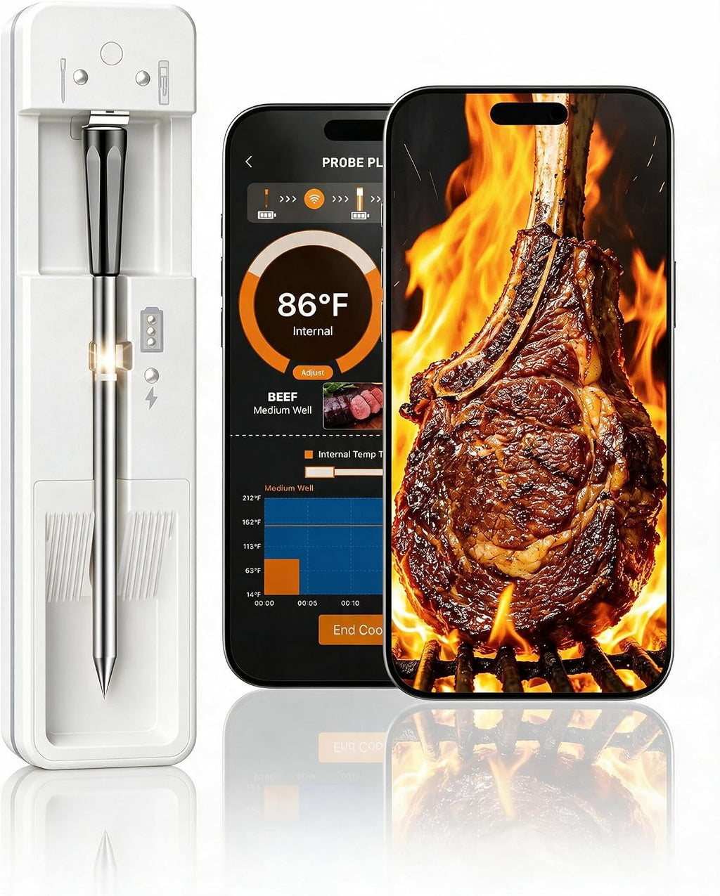 Bluetooth Wireless Meat Thermometer Digital, 0.5S Instant Read