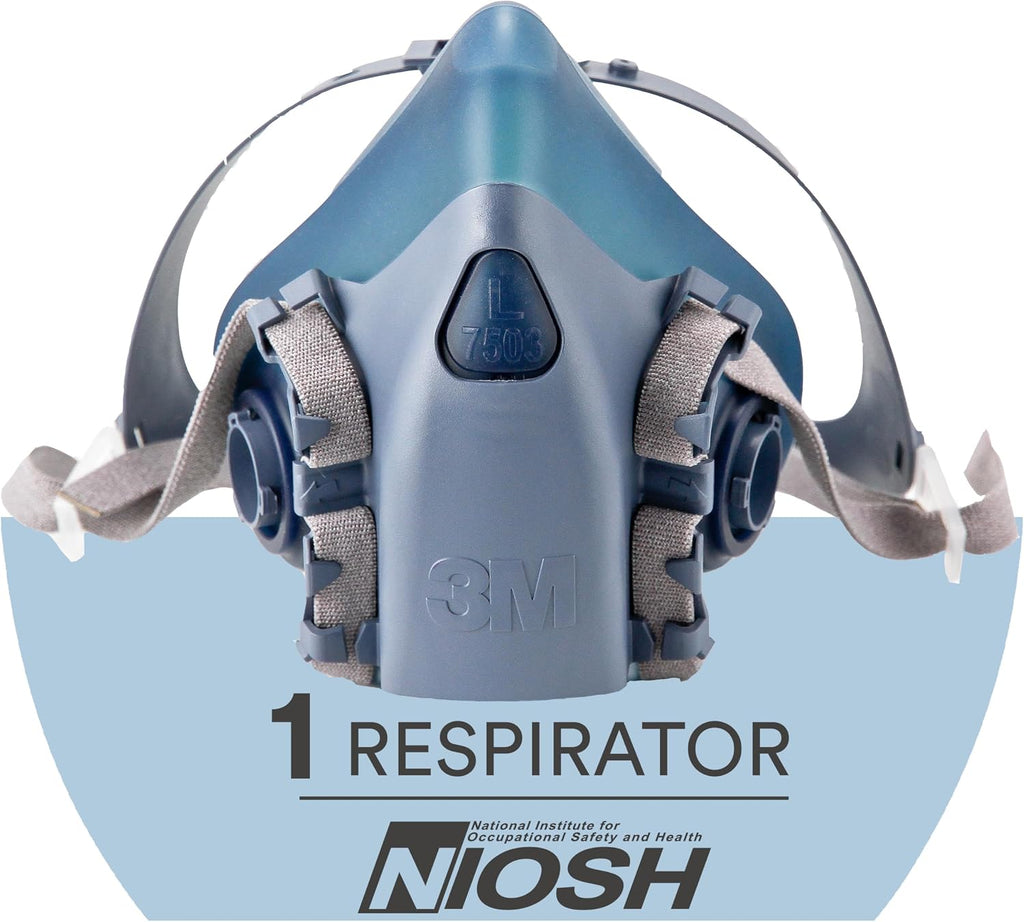 3M Reusable Respirator Half Facepiece 7502, NIOSH, Medium