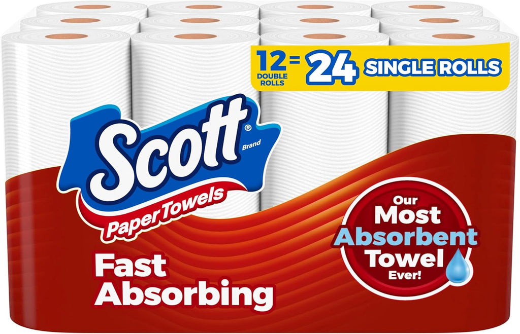 Scott Paper Towels, Choose-A-Sheet, 2 Double Rolls = 4 Regular Rolls (100 Sheets Per Roll)