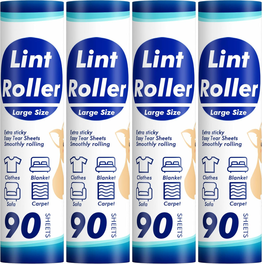 Large Lint Roller for Furniture, 9.45'' Rollers for Floor, 360 Sheets
