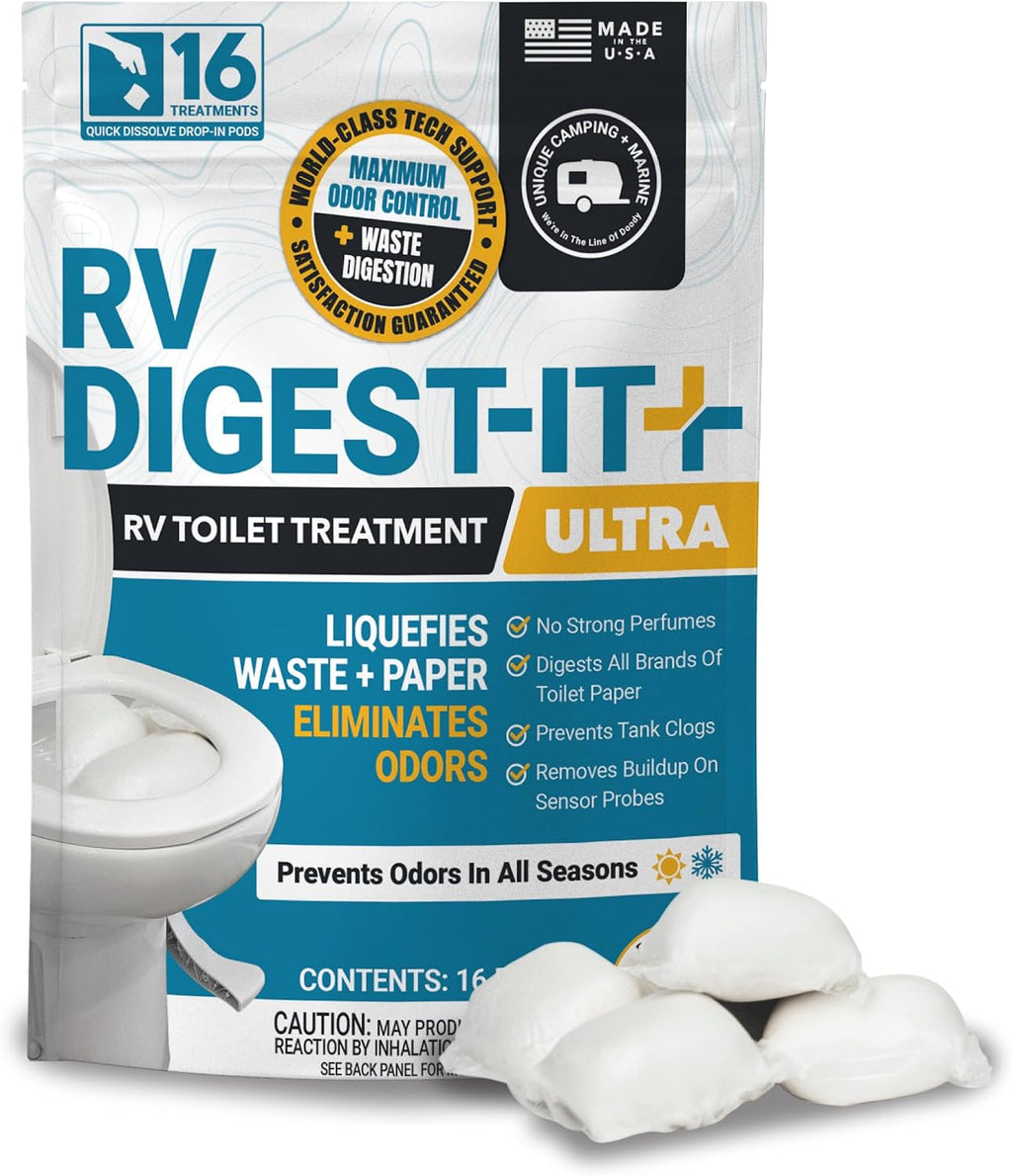 Unique RV Digest-It Ultra Drop-In Pods RV Tank Treatment, 16 Count
