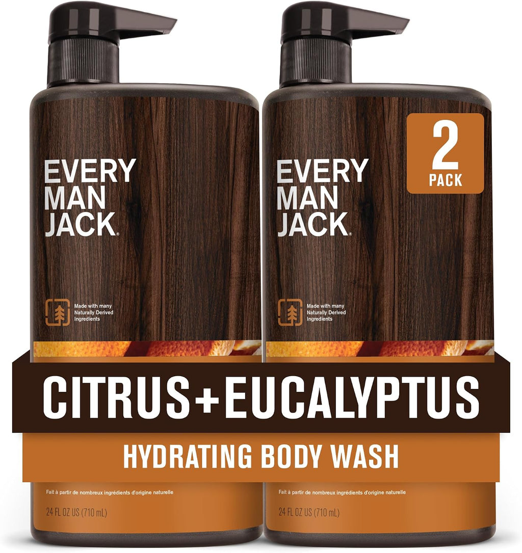 Every Man Jack Hydrating Body Wash for Men, Cedar Red Sage, 2pk