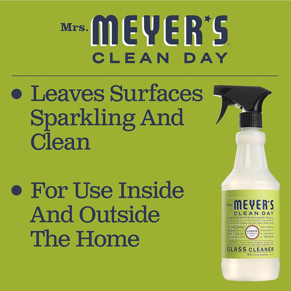 MRS. MEYER'S CLEAN DAY Mirror & Window Cleaner, Lemon Verbena, 24 fl oz