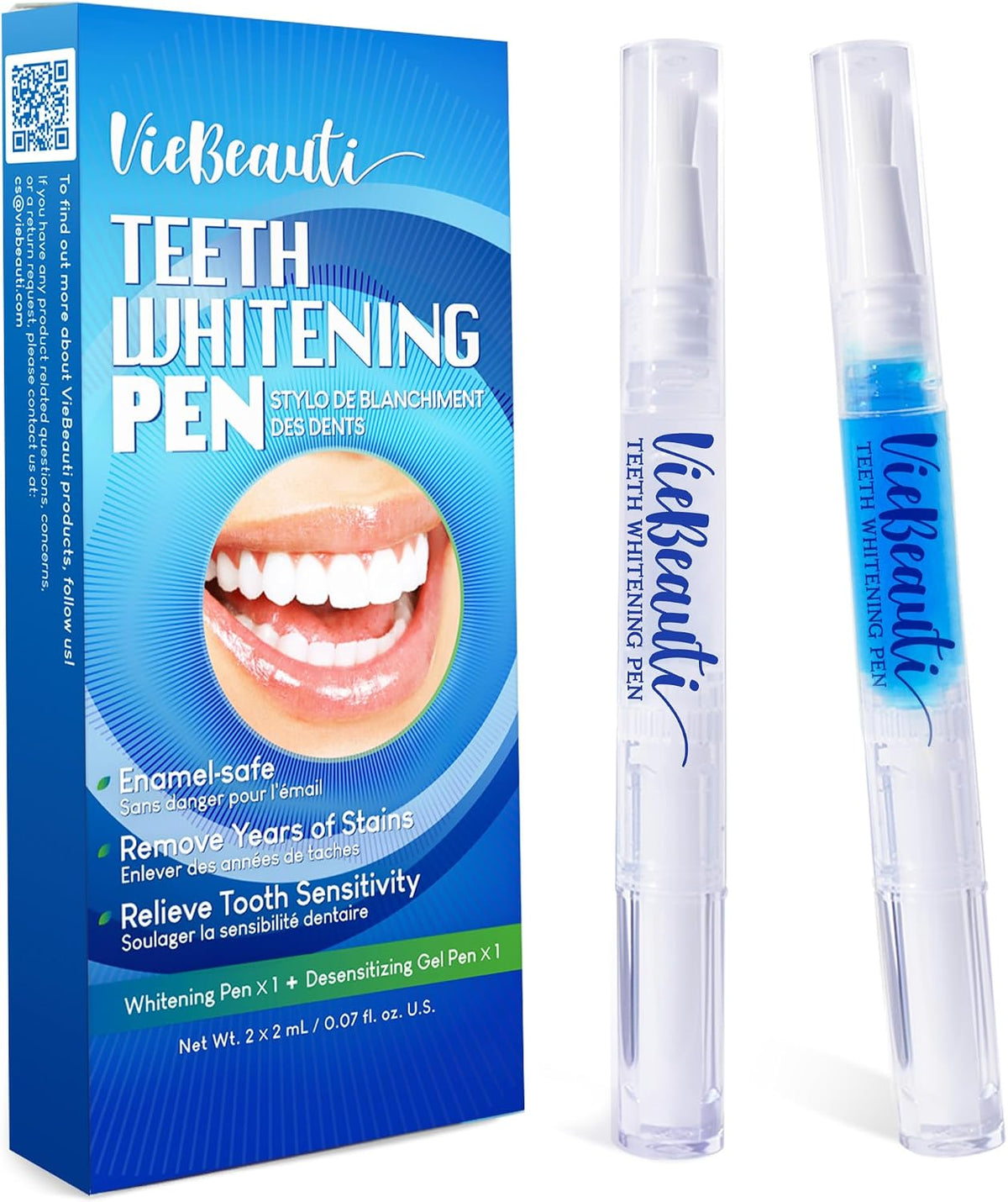 VieBeauti Teeth Whitening Pen Kit, 35% Carbamide Peroxide Gel, 5 Pack