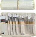 Paint Brushes Set of 24 Pieces with Canvas Brush Case
