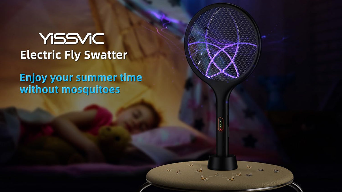 YISSVIC Electric Fly Swatter 4000V Bug Zapper Racket Dual Mode