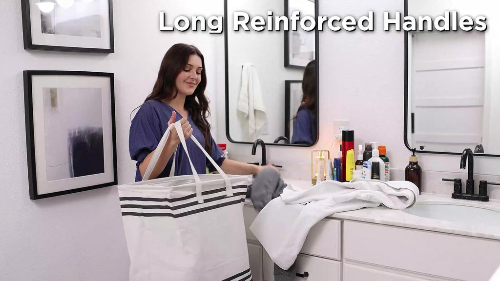 2 Pack Large Laundry Baskets, Laundry Hampers for Dorm, Bathroom, Room 75L