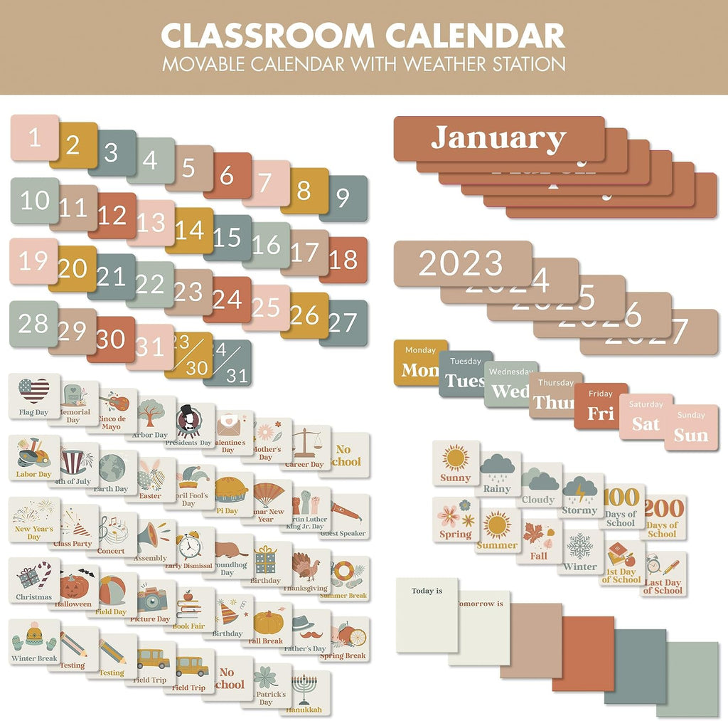 The Ultimate Classroom Calendar Pocket Chart for Kids - Educational Cards