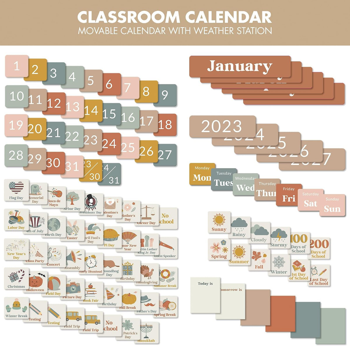 The Ultimate Classroom Calendar Pocket Chart for Kids - Educational Cards