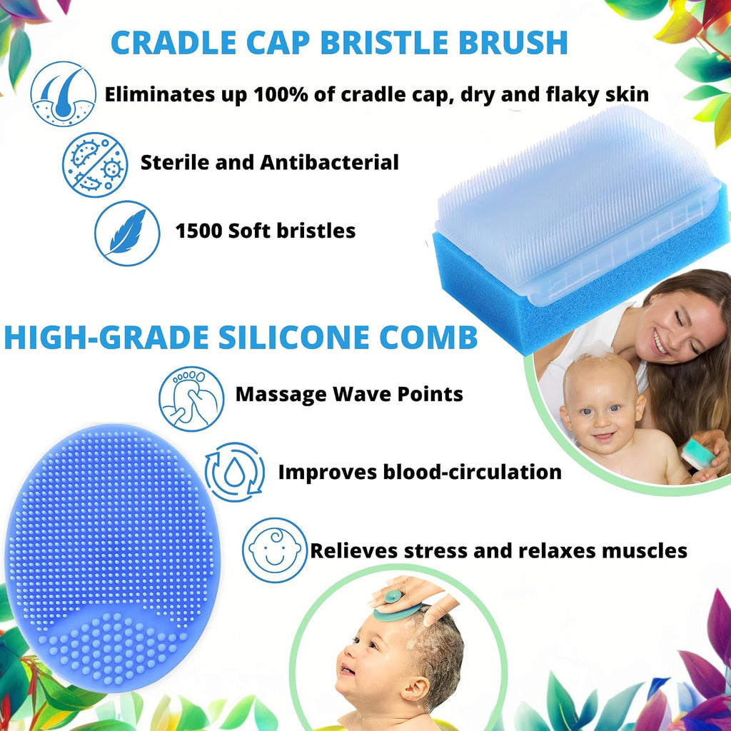 Cradle Cap Brush for Babies - Cradle Cap Treatment 6-Pack Baby Bath Sponges