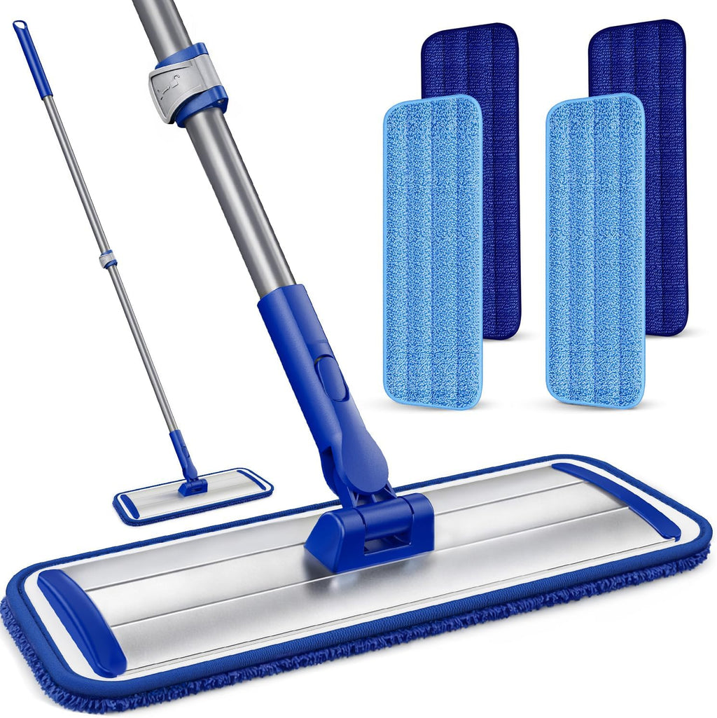 Microfiber Flat Mop for Hardwood Floors Cleaning with 55" Adjustable Handle
