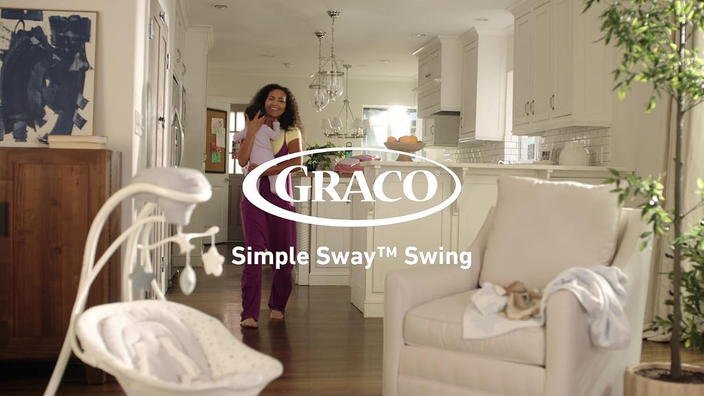 Graco Simple Sway Baby Swing, Side‑to‑Side Sway, Infant Swing with 6 Speeds, Vibration, Abbington