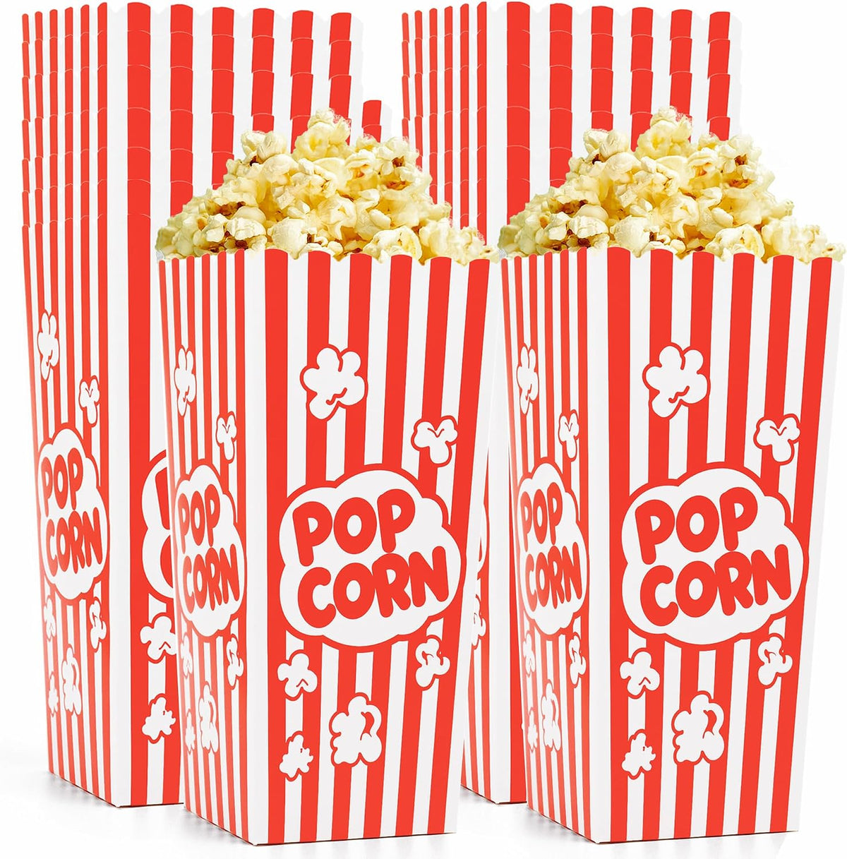 Homrelaxy 24 Pcs Popcorn Boxes for Party, Paper Popcorn Containers Buckets