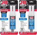 J-B Weld MarineWeld Syringe 2-Pack, White, UV Resistant, High-Strength & Impact Resistant, 25ml 2-Pack, 50172-2
