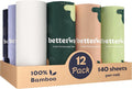 Betterway Bamboo Natural Brown Paper Towels - 8 Rolls, 2 Ply, 110 sheets - Plastic Free, PFAS Free, Disposable Kitchen Paper Towels - Select Size, Tree Free, Compostable, Strong & Absorbent