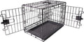 Amazon Basics Portable Metal Wire Dog Crate with Removable Tray, Single Door with Divider Panel, Foldable, Collapsible, Easy to Assemble & Clean, 36" x 23" x 25", Black