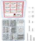 wugongshan 1080 Pcs Screws Bolts and Nuts Assortment Kit, Metric Machine Screws and Nuts and Flat Washers, M3/M4/M5/M6 Cross Slotted Round Head Bolts Sets (C)