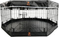 PJYuCien Puppy Playpen with Bottom Pad and Door, 8 Panels 24" H, Black