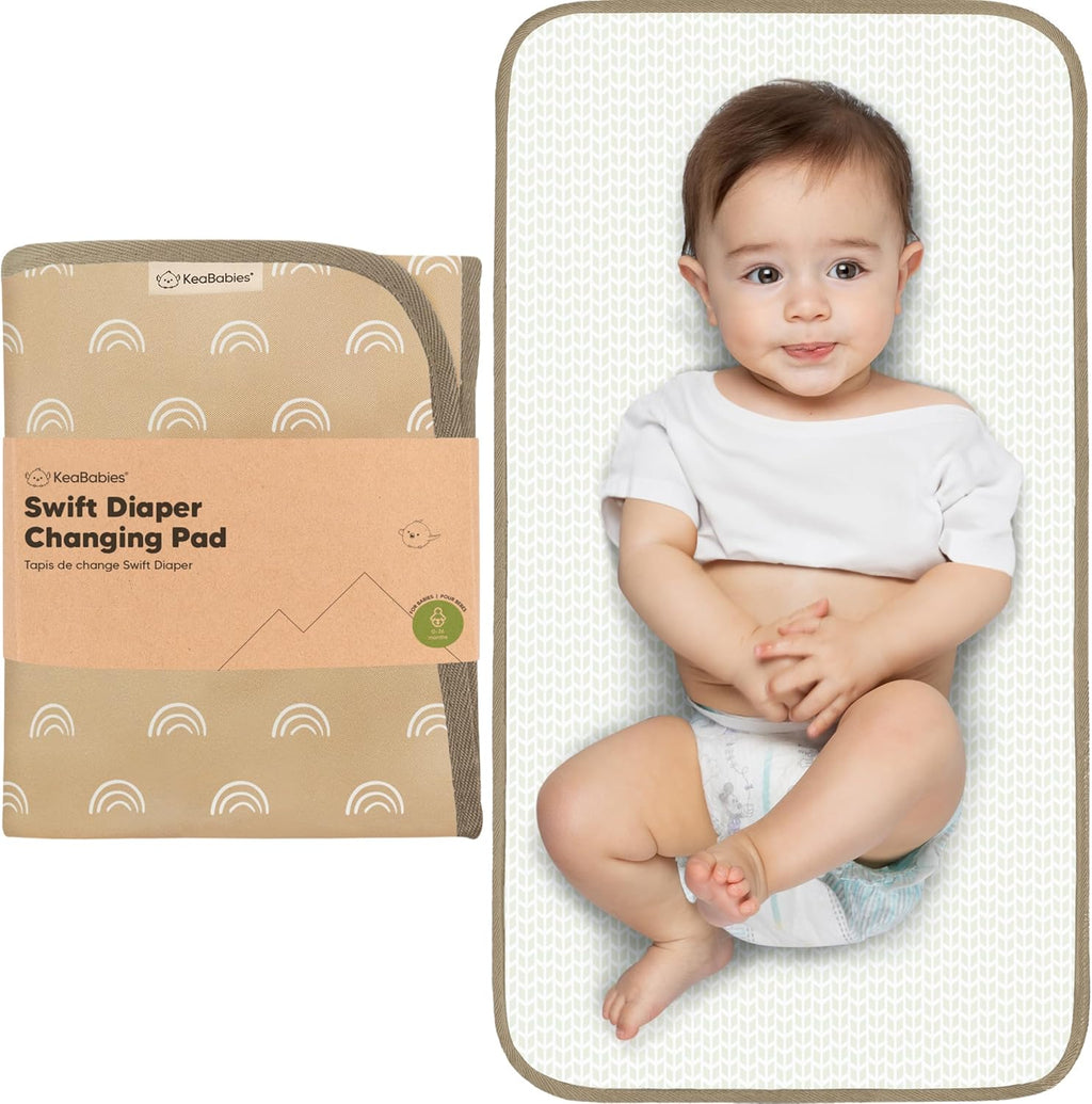 KeaBabies Portable Diaper Changing Pad, Easy Wipe Clean, 25x13 (Black Geo)