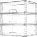 Vtopmart 2 Pack Large Clear Stackable Storage Drawers for Closet, Pantry