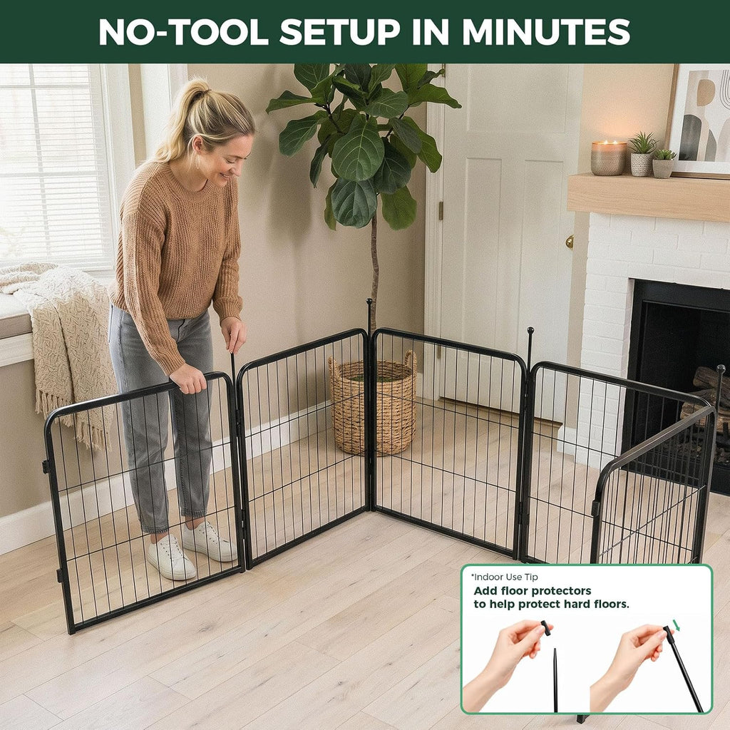 FXW Rollick Dog Playpen, Indoor, Yard & RV Camping, 24" H, 8 Panels
