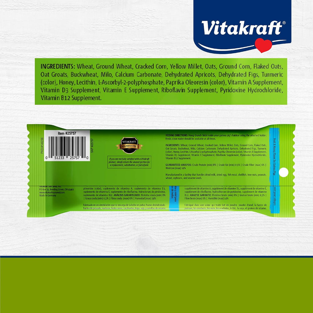 Vitakraft Crunch Sticks Guinea Pig Treat Fruit & Honey Flavor - 2 Sticks