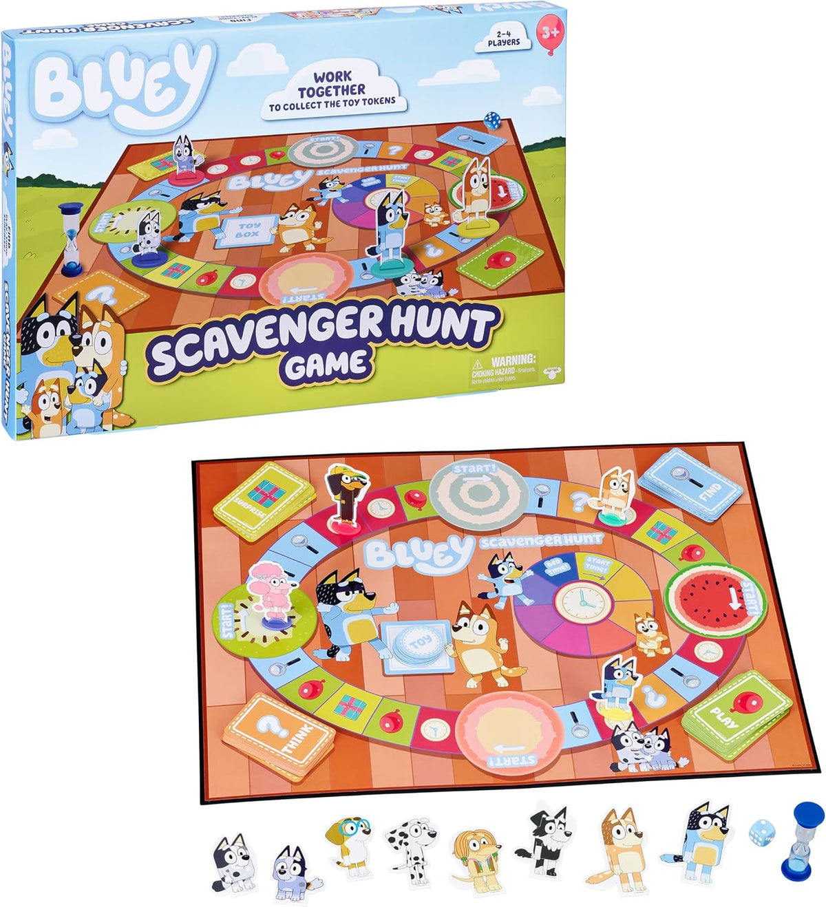 Bluey Keepy Uppy Game, Motorized Toddler Game with Bingo and Chilli Character Paddles, Games for 4+ Year Olds