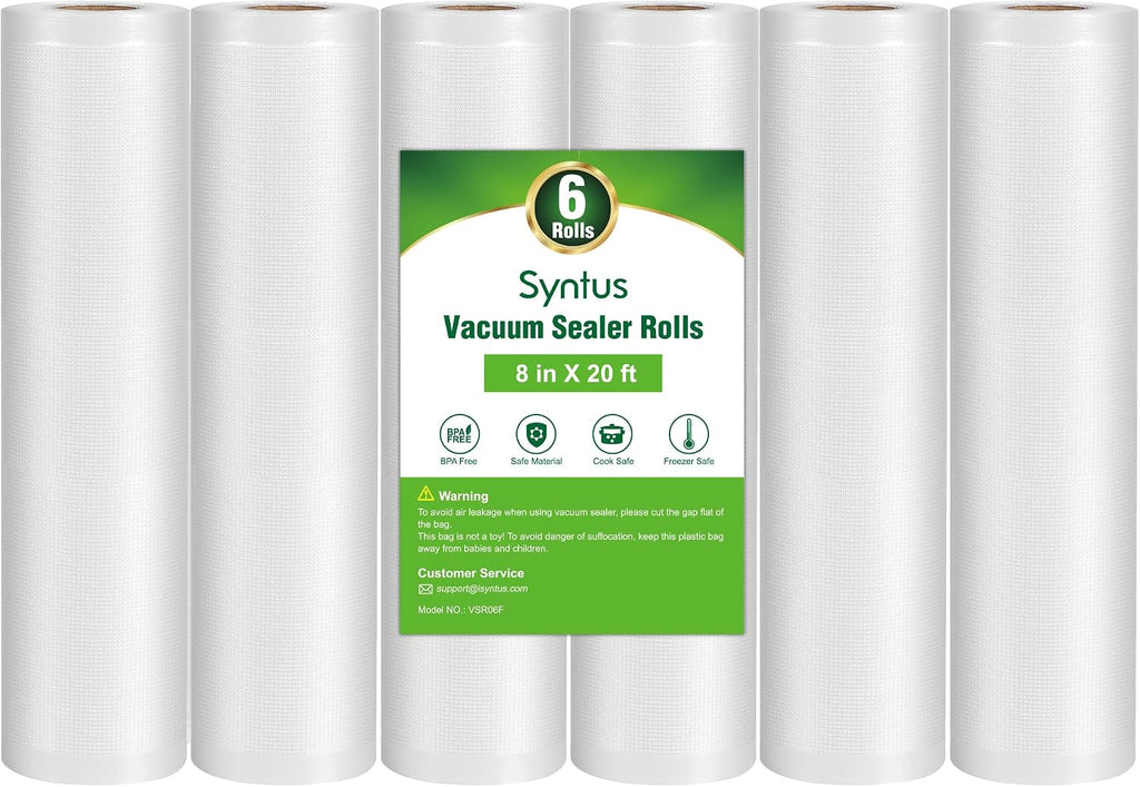 Syntus 2 Rolls 8" x 50' Vacuum Sealer Bags, BPA Free for Food Storage