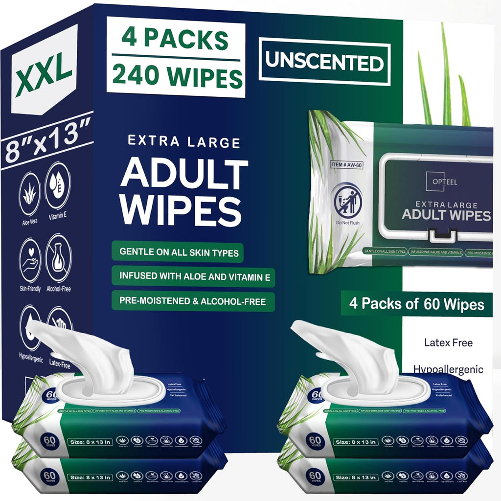 OPTEEL Adult Wipes for the Elderly – Extra Large 8x13, Pre-Moistened 720ct