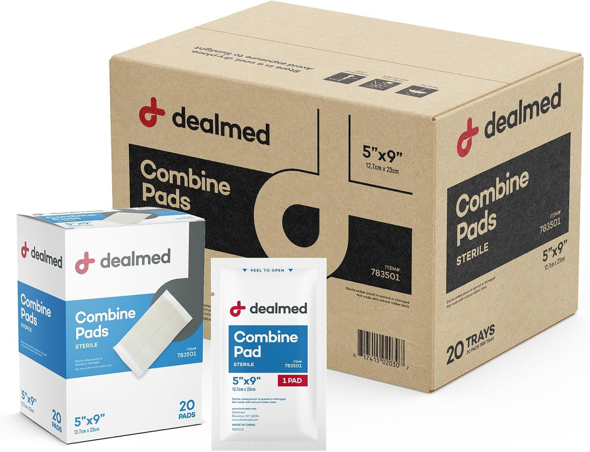 Dealmed Abdominal Combine Pads - Sterile Non Adherent 5 x 9 in - 20 Count