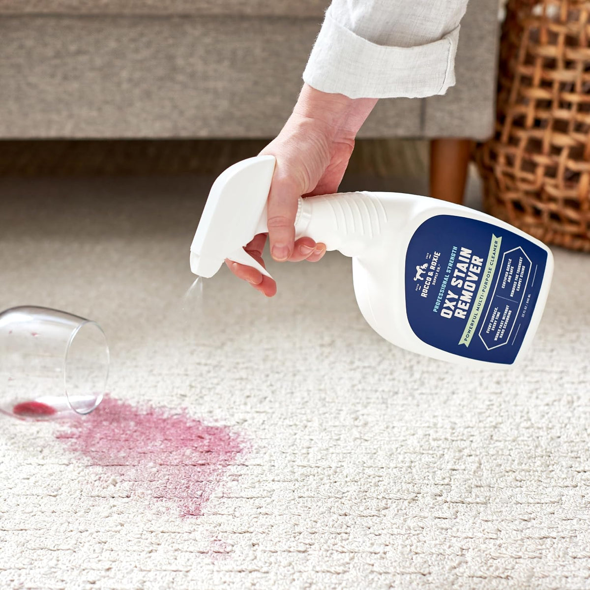 Rocco & Roxie Oxy Stain Remover, Oxygen-Powered Carpet Spray