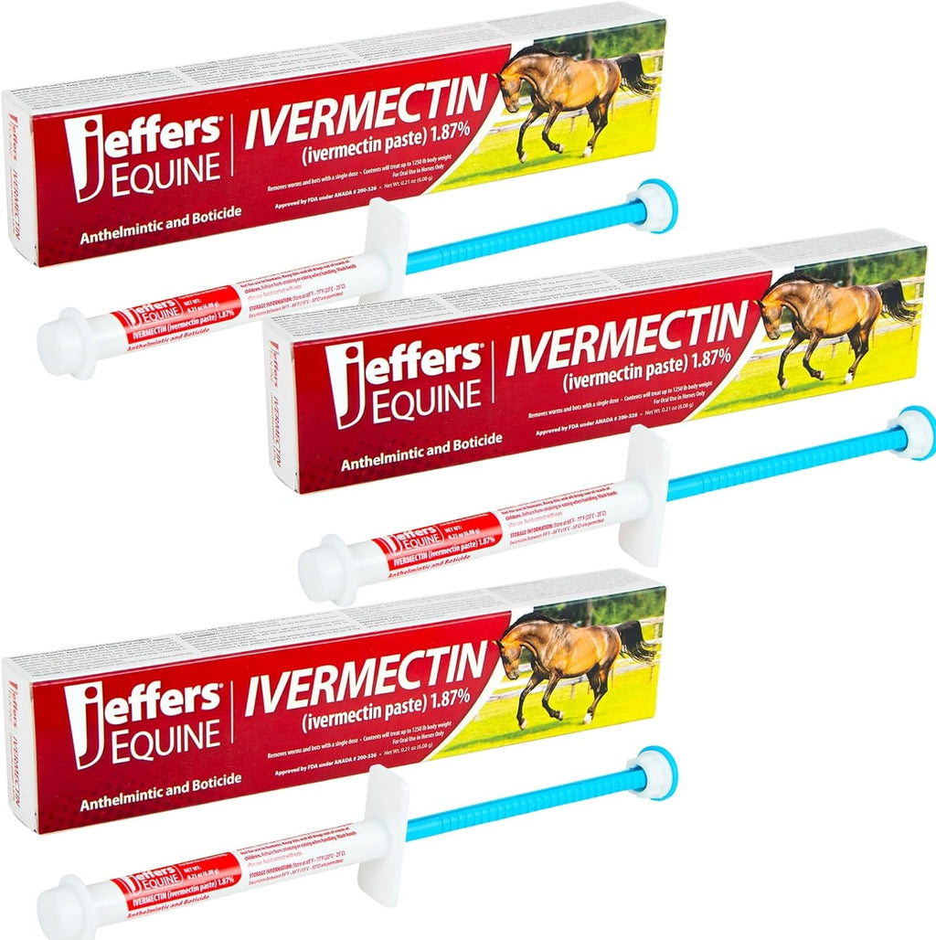 Jeffers 1.87% Ivermectin Gel Dewormer for Horses | Apple Flavored | 1 Pack