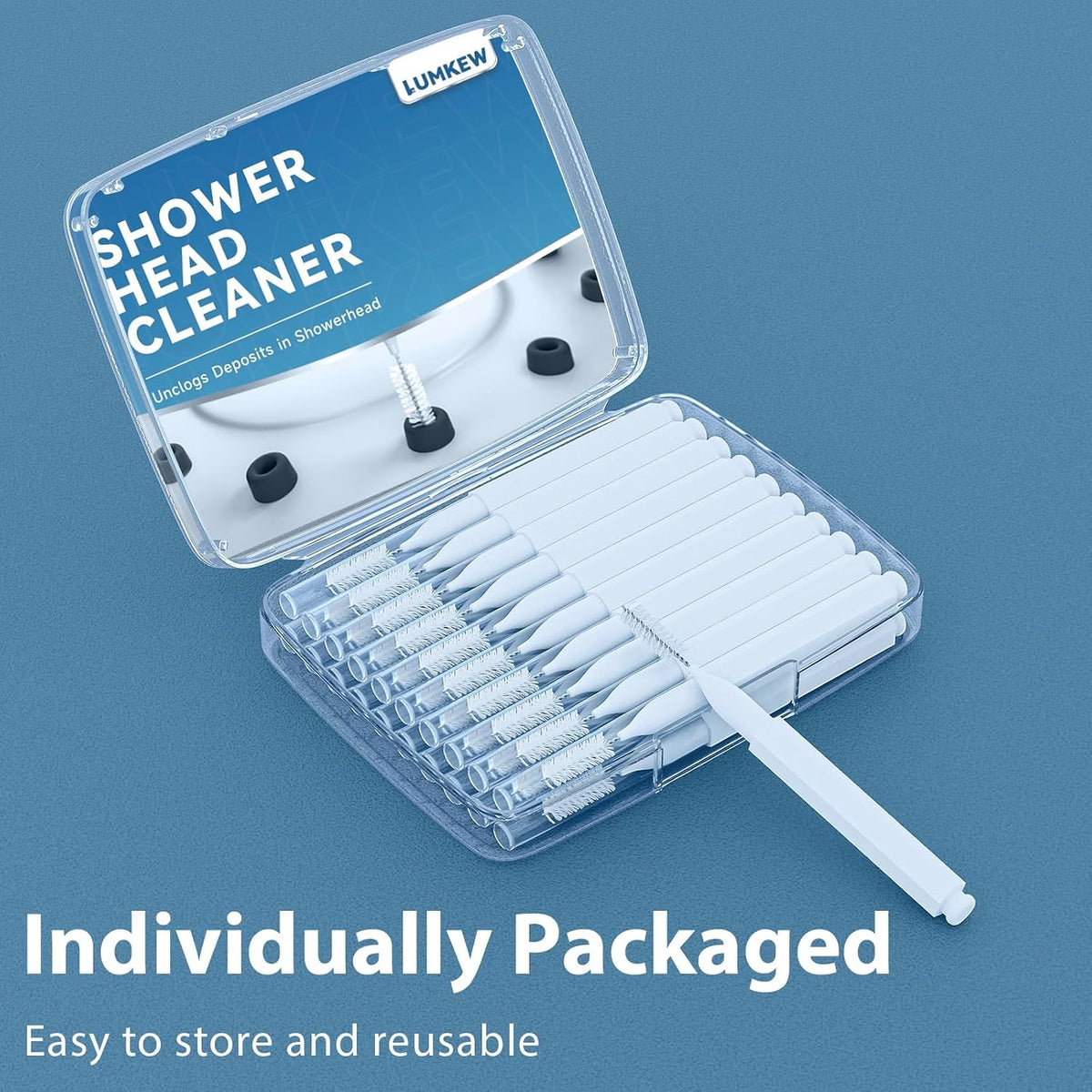 Lumkew Shower Head Cleaning Brush for Small Hole, White
