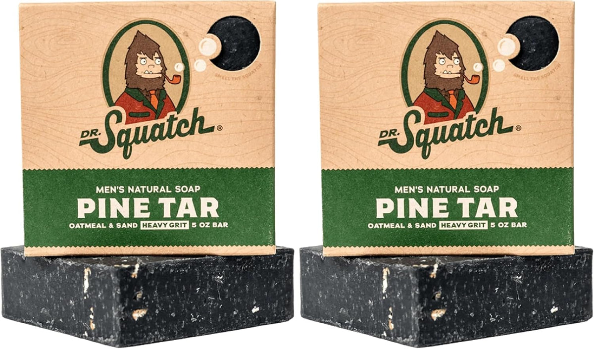 Dr. Squatch All Natural Bar Soap for Men with Heavy Grit, Pine Tar