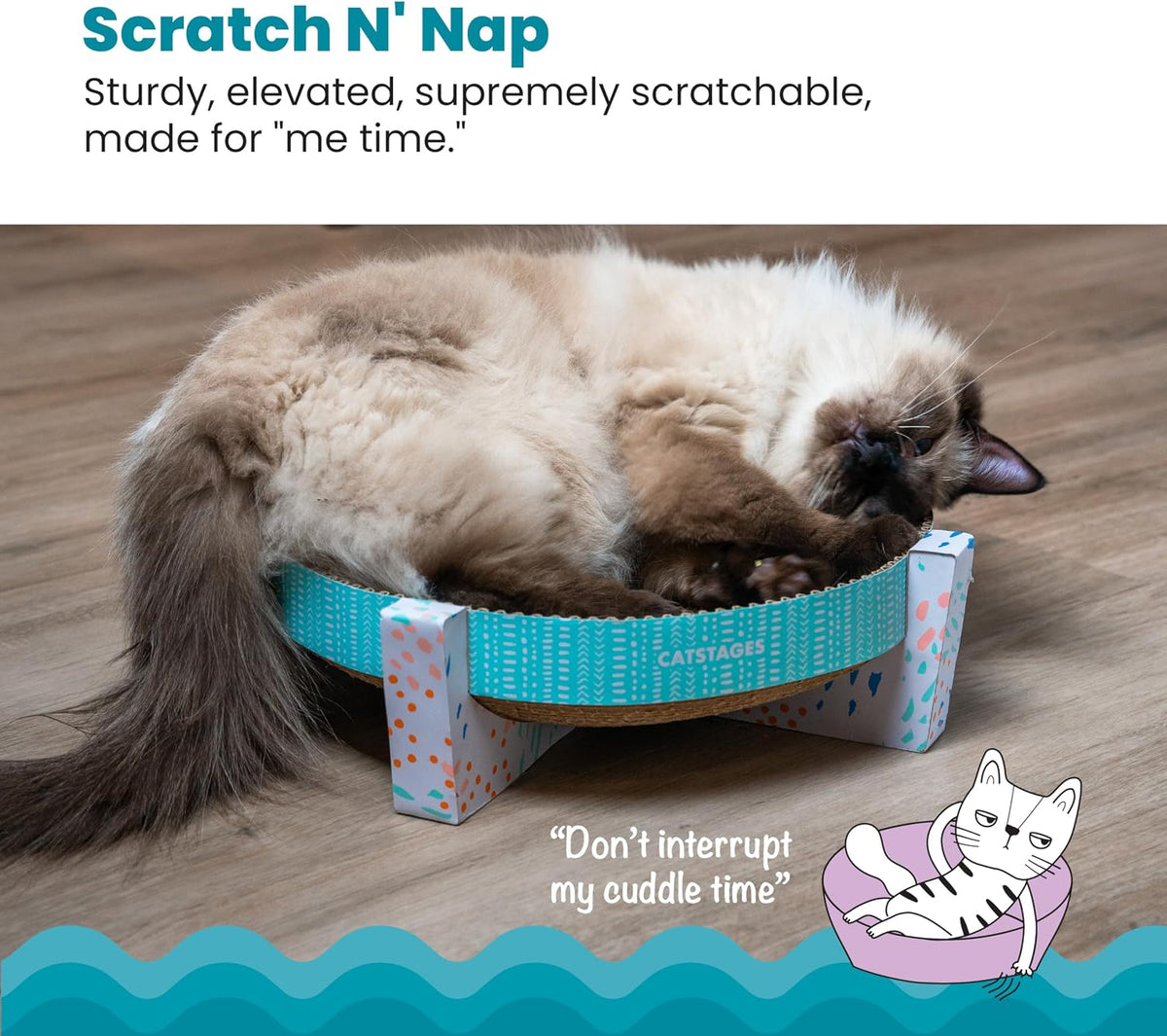 Catstages Scratch, Snuggle & Rest 2-in-1 Cat Scratcher & Lounger, 13.4"