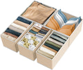 Simple Houseware Foldable Drawer Organizer Stocking Bin, Set of 12, Beige