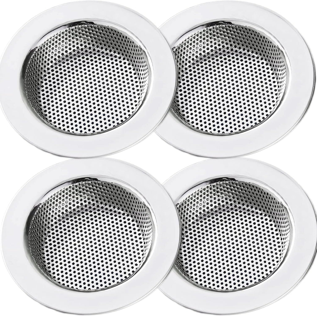 Kitchen Sink Strainer Stainless Steel, LASSHSWA Kitchen Sink Drain Strainer, Sink Strainers for Kitchen Sinks with Large Wide Rim 4.5" Diameter (2 Pack)