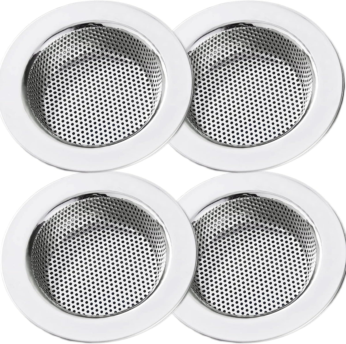 Kitchen Sink Strainer Stainless Steel, LASSHSWA Kitchen Sink Drain Strainer, Sink Strainers for Kitchen Sinks with Large Wide Rim 4.5" Diameter (2 Pack)