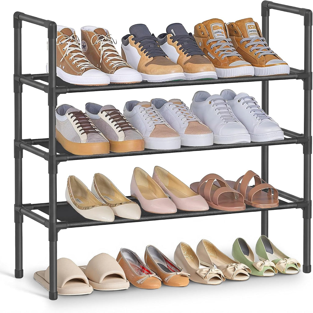SONGMICS 3-Tier Shoe Rack, Shoe Storage for Hallway Closet